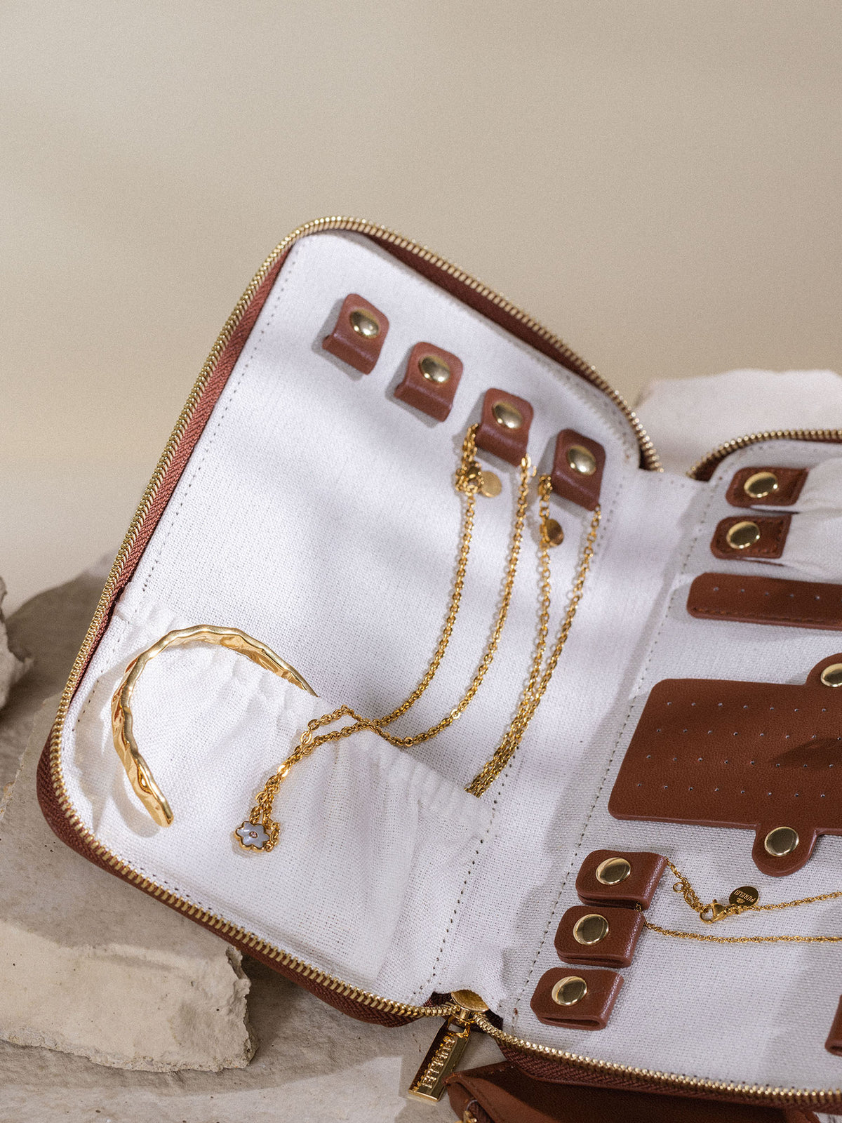 Schmuck Reiseetui braun