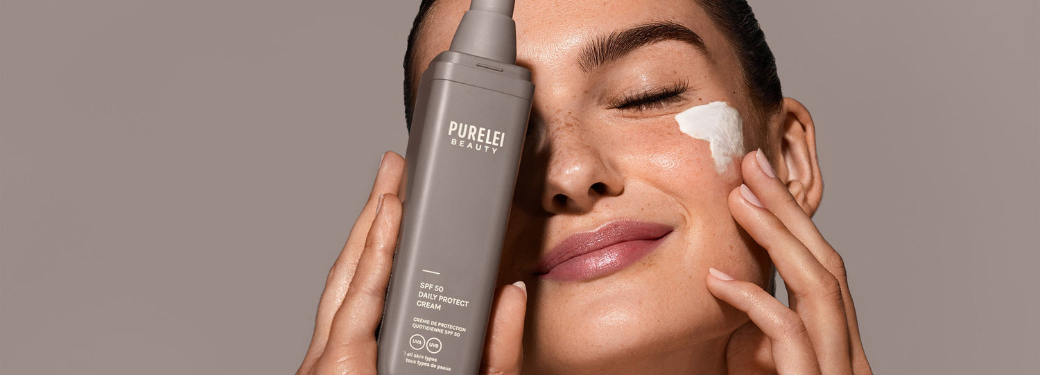 Die PURELEI BEAUTY Must-haves für jeden Tag: Schütze Deine Haut effektiv vor schädigenden UV-Strahlen und vorzeitiger Hautalterung, während Du sie zugleich mit hochwertigen Inhaltsstoffen pflegst.