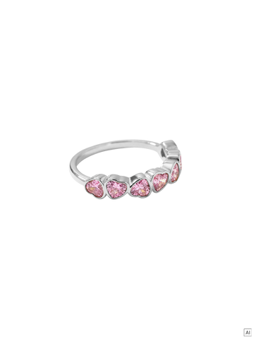 Hearts Of Love Pink Ring