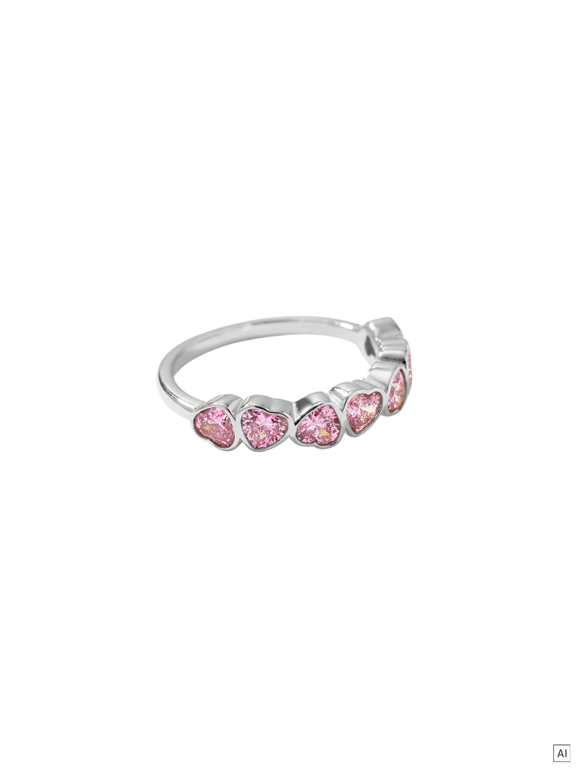 Hearts Of Love Pink Ring