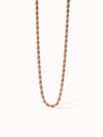 PURELEI Vintage Kette in Roségold mit glänzender Kordelkette, verstellbar für eleganten Island-Style Alltagsschmuck.
