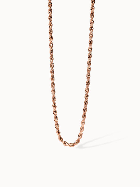 PURELEI Vintage Kette in Roségold mit glänzender Kordelkette, verstellbar für eleganten Island-Style Alltagsschmuck.