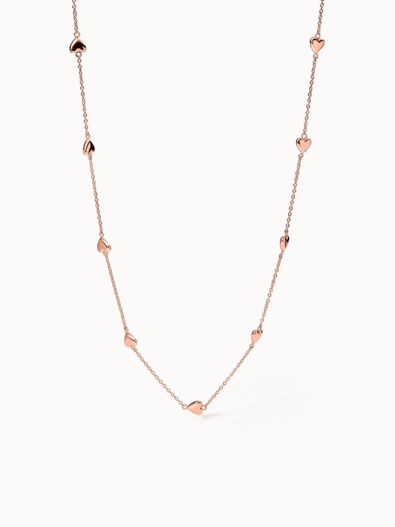 Zarte Alohi Heart Kette in roségold mit kleinen Herzen, nickelfrei, elegant und feminin, Marke PURELEI.