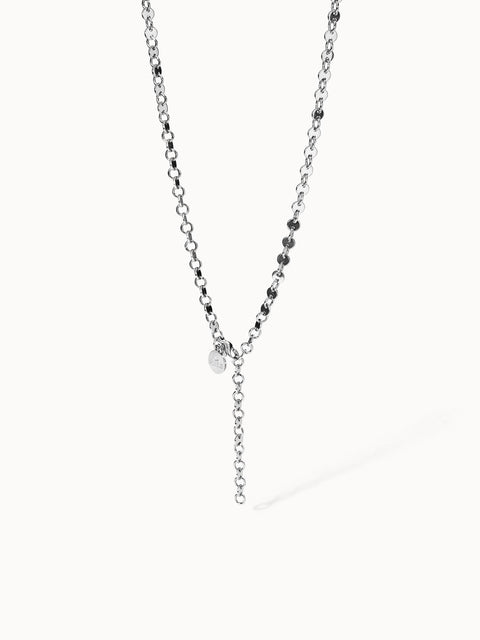 Purelei Pure Kette aus nickelfreiem Silber, verstellbar, modernes Y-Design mit feinem Spiegel-P, clean & elegant.