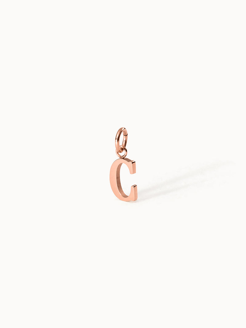 Roségoldener PURELEI Pure C Charm Anhänger aus Edelstahl, schlicht, elegant, inspiriert von Island-Spirit und Aloha-Vibes