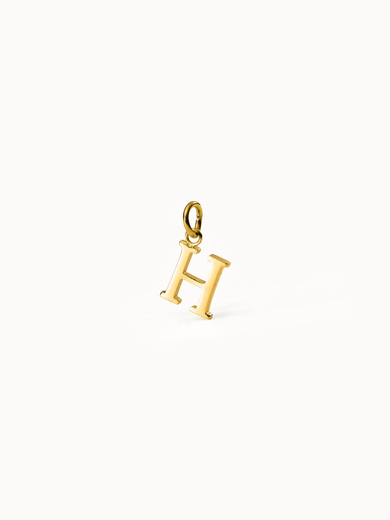 PURELEI Pure H Charm aus 18K Gold Edelstahl, minimalistischer Buchstaben-Anhänger, elegant und zeitlos.