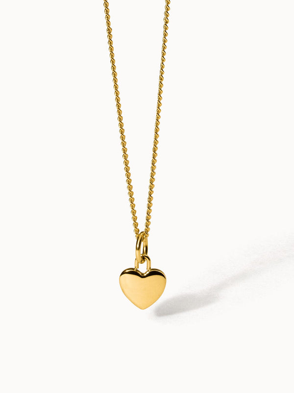 PURELEI Heart Charm Kette aus 18K vergoldetem Edelstahl mit zartem Herzanhänger, schlicht und elegant.