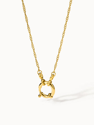 PURELEI Lokahi Charm Kette in 18K Gold, filigran, leicht gedreht, eleganter Charm-Anhänger, clean & feminin.