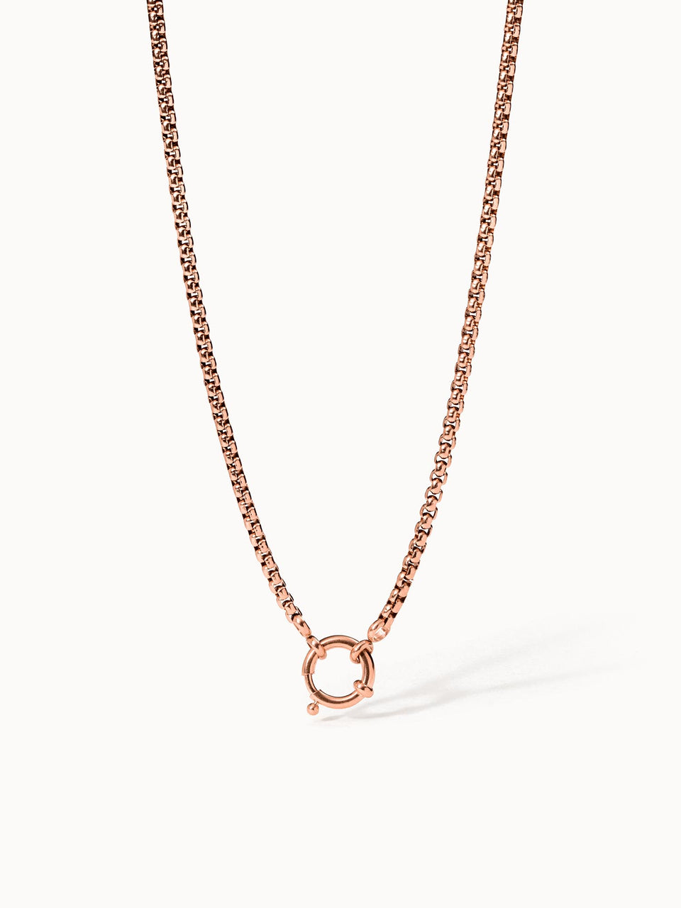 PURELEI Feel Good Charm Kette aus roségoldenem Edelstahl, feine Öse für Charms, elegant und vielseitig.