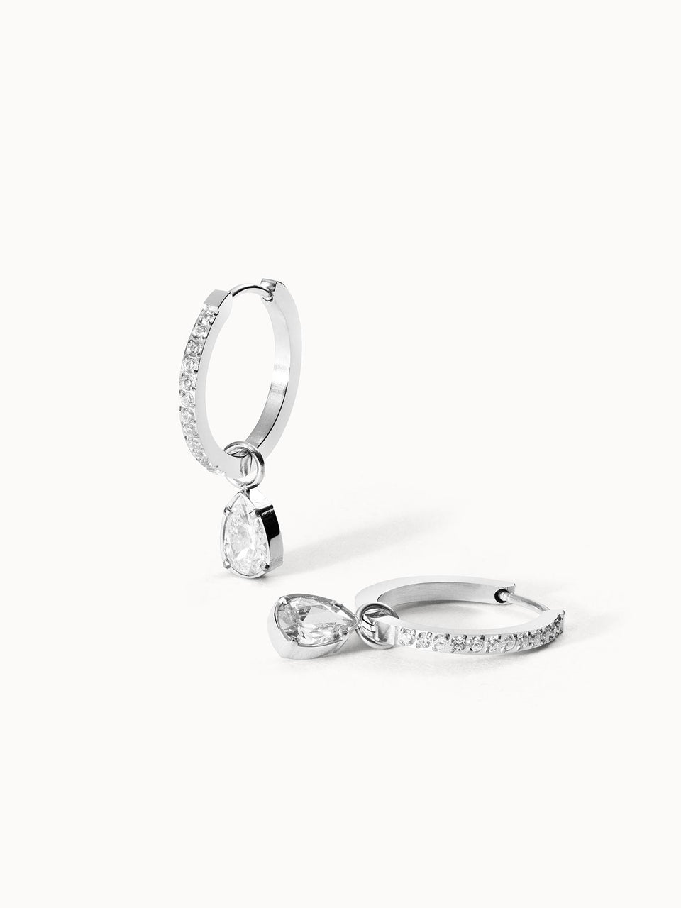 Filigrane PURELEI Felice Ohrringe aus Edelstahl mit Zirkonia-Tropfen, elegant und nickelfrei in edlem Design.