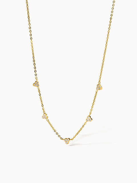PURELEI Amicizia Kette aus vergoldetem Edelstahl mit weißen Zirkonia, elegant und zeitlos.