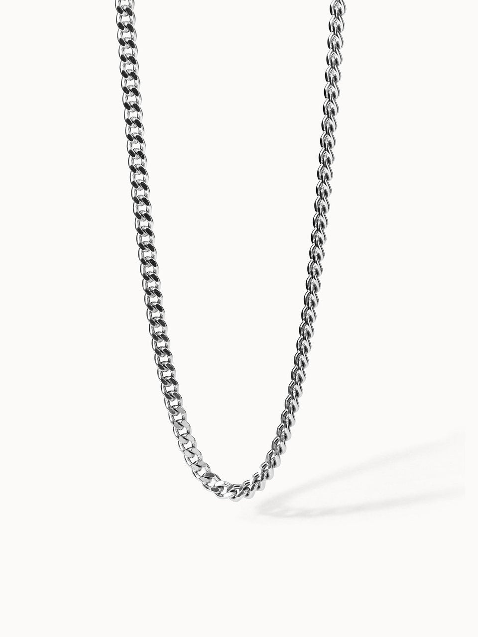 Spirit Kette von PURELEI, breite Nickelfreie Panzerkette aus silberfarbenem Edelstahl, clean & elegant.