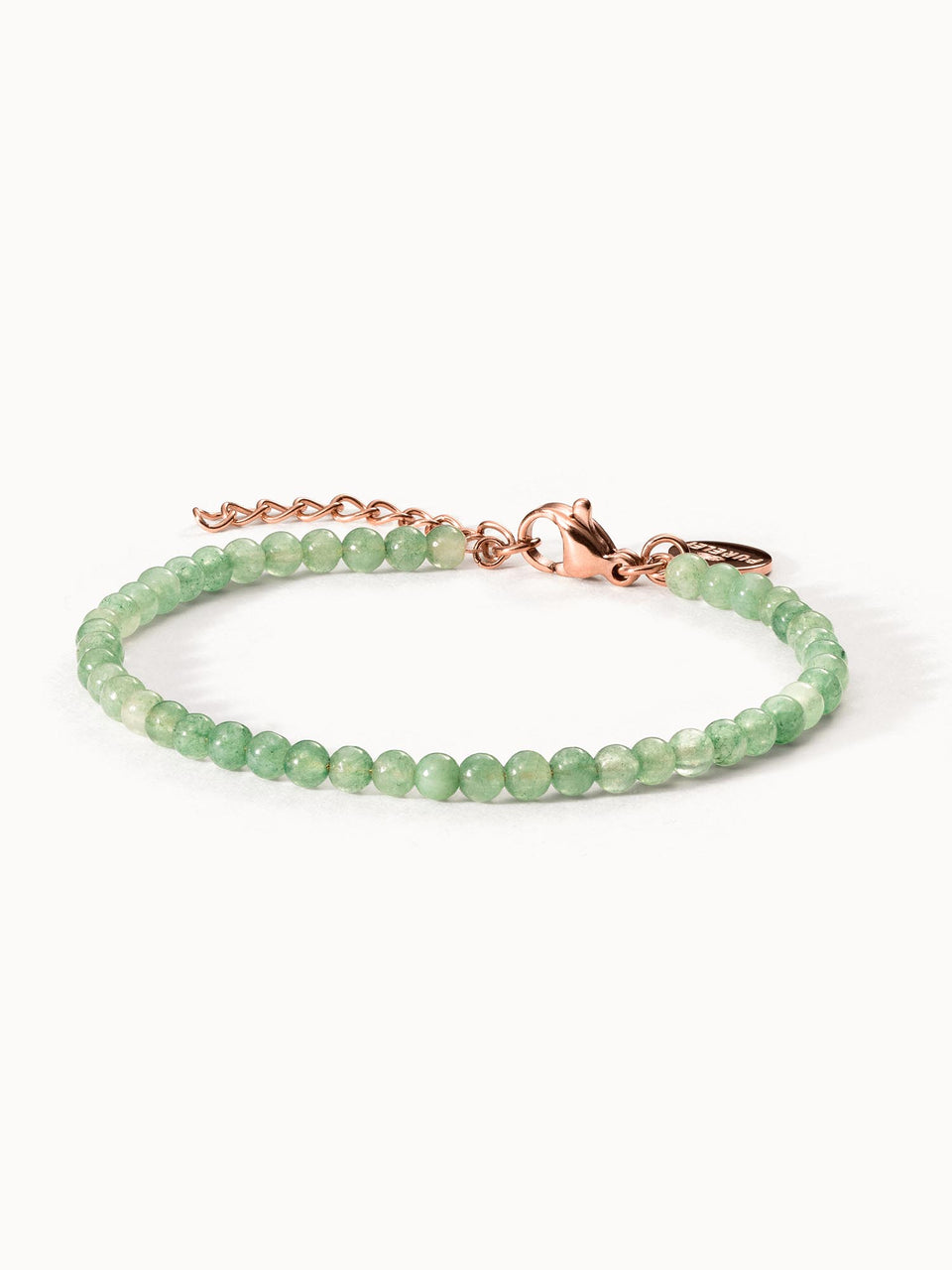Aventurine Armband mit zarten grünen Perlen und roségoldenem Verschluss, elegant und naturverbunden, PURELEI.