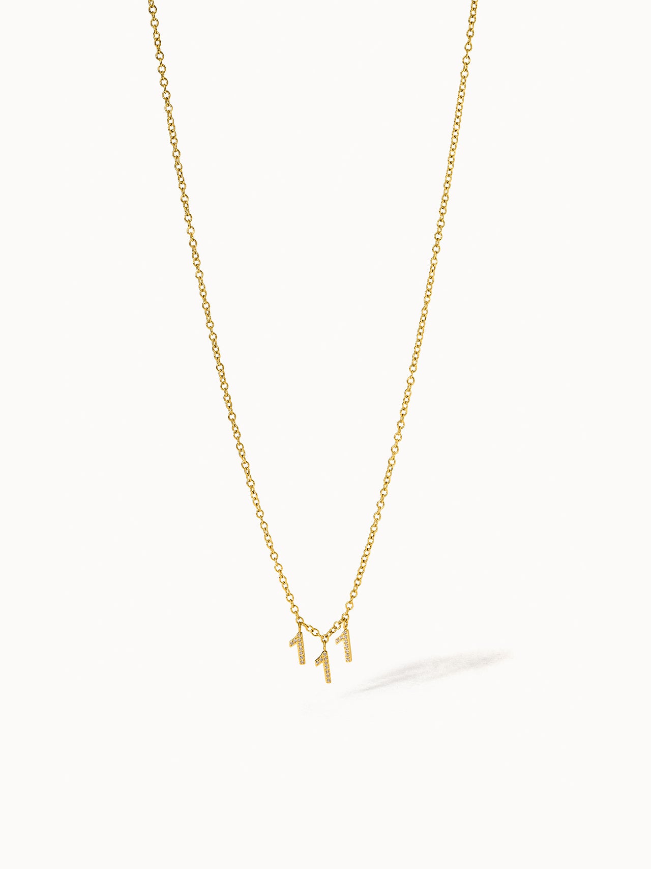 Goldene 111 Kette mit Zirkonia an Ankerkette, elegant und nickelfrei, inspiriert von Neubeginn, Vicky.