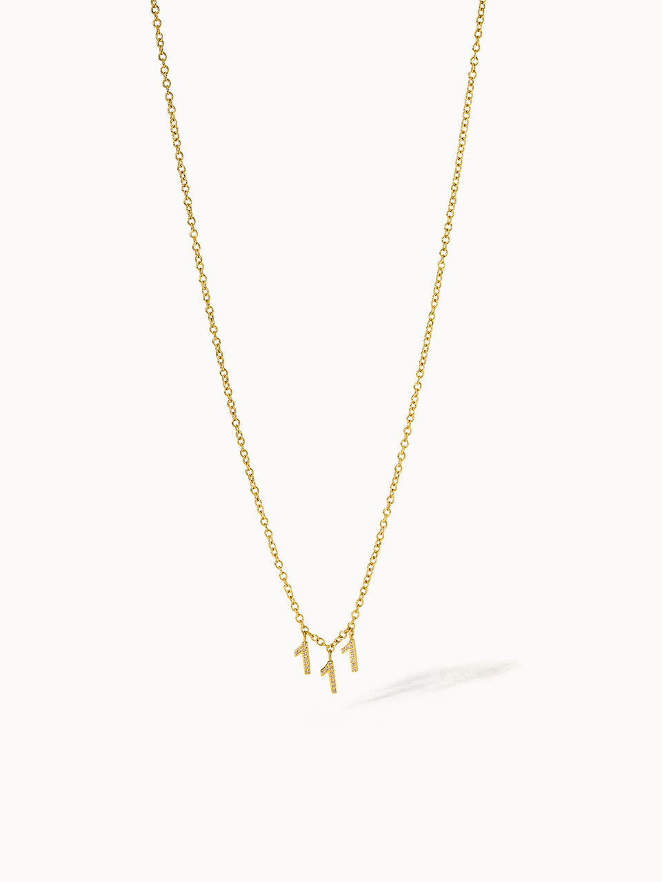 Goldene 111 Kette mit Zirkonia an Ankerkette, elegant und nickelfrei, inspiriert von Neubeginn, Vicky.