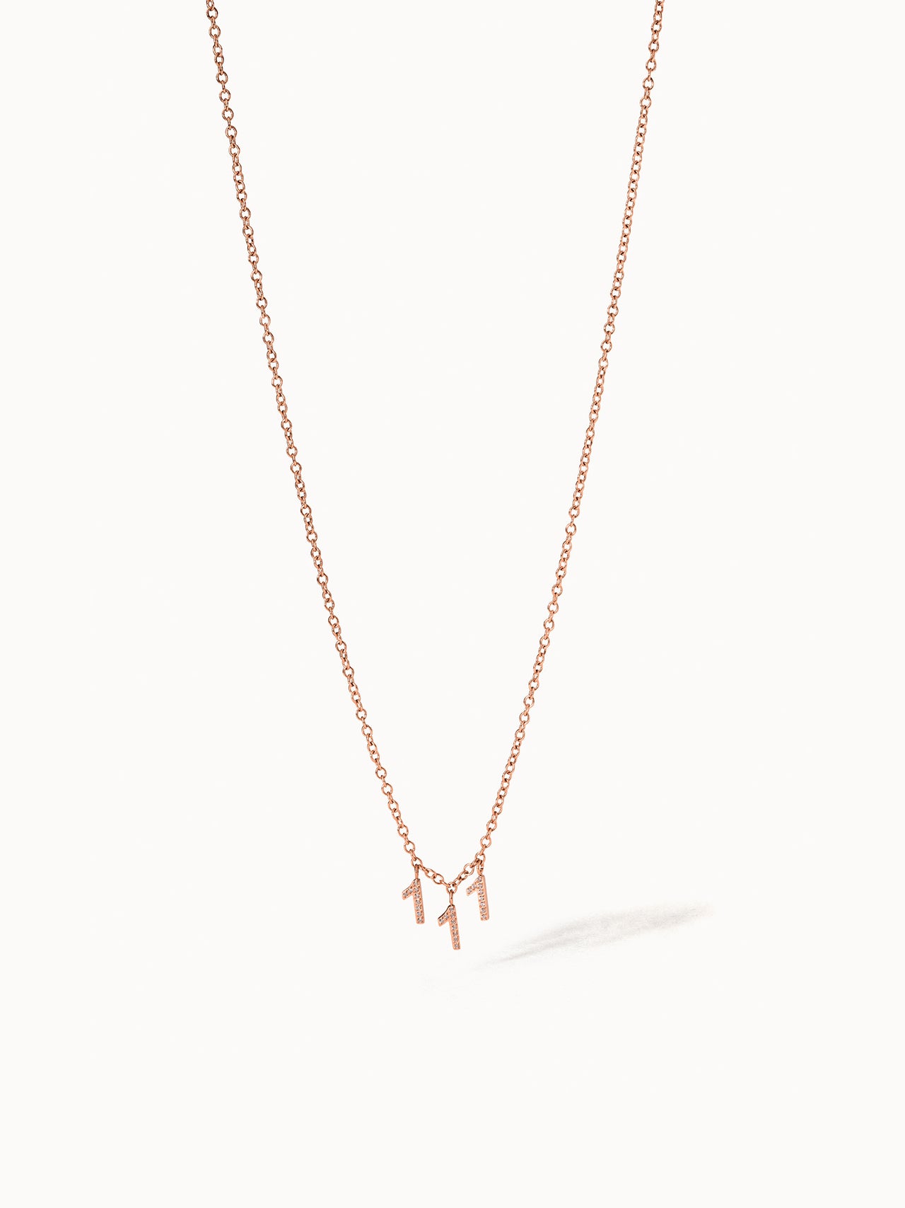 Roségoldene 111 Kette mit Zirkonia-Anhängern in Ankerkette, femininer Neubeginn, nickelfrei, Vicky