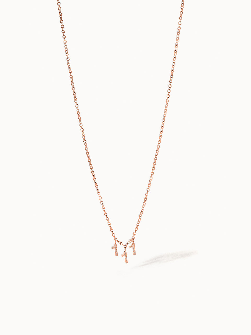 Roségoldene 111 Kette mit Zirkonia-Anhängern in Ankerkette, femininer Neubeginn, nickelfrei, Vicky