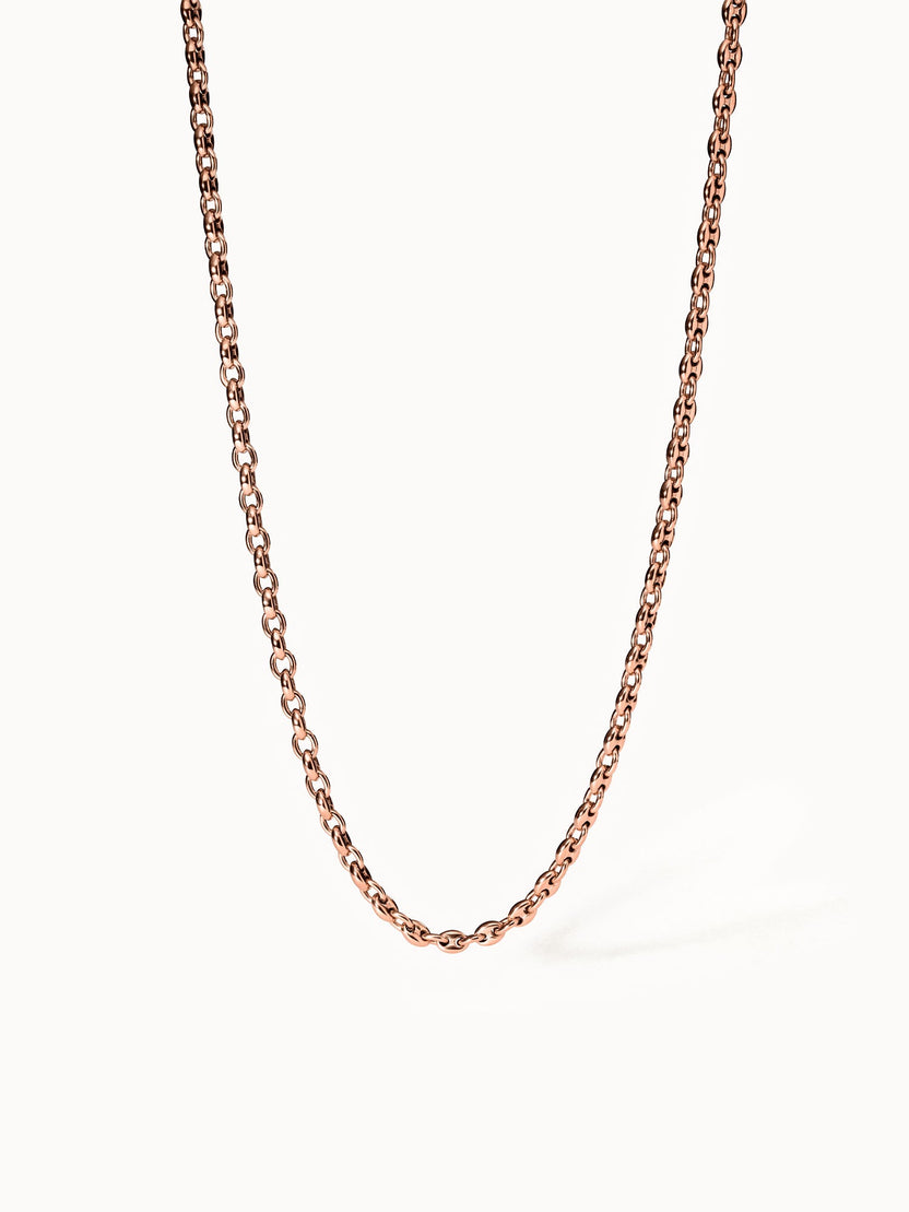 Roségoldene Kette mit ovalen Gliedern, elegant und zeitlos, von PURELEI.