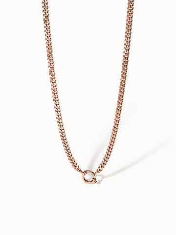 PURELEI Bold Charm Kette Roségold Panzerkette mit Charm-Verschluss, elegant und feminin, fein glänzend, nickelfrei.