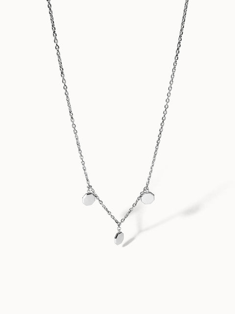 Edelstahl Silberkette Eternal Kette mit drei achteckigen Anhängern, elegant und pur von PURELEI.