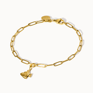 Goldenes Armband mit Fisch-Anhänger, elegant und verspielt, von PURELEI.