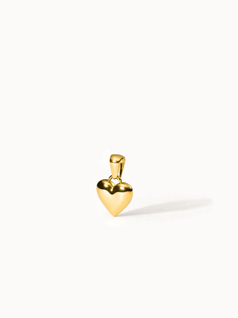 PURELEI Aloha Love Charm goldener Herzanhänger aus 18K vergoldetem Edelstahl, elegant und zeitlos glänzend