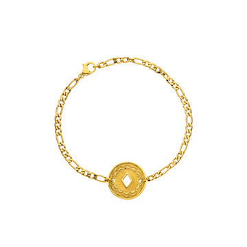 Lolani Armband von PURELEI, filigranes 18K Gold-Armband mit hawaiianischem Coin, elegant und zeitlos glänzend.