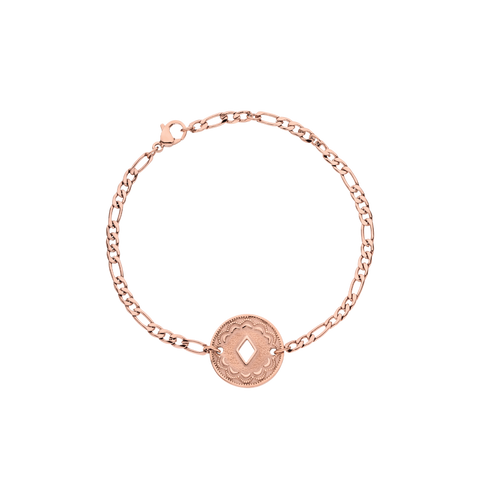 Roségoldenes Lolani Armband mit hawaiianischem Coin, filigran und elegant – PURELEI Schmuckstück voller Island-Spirit.