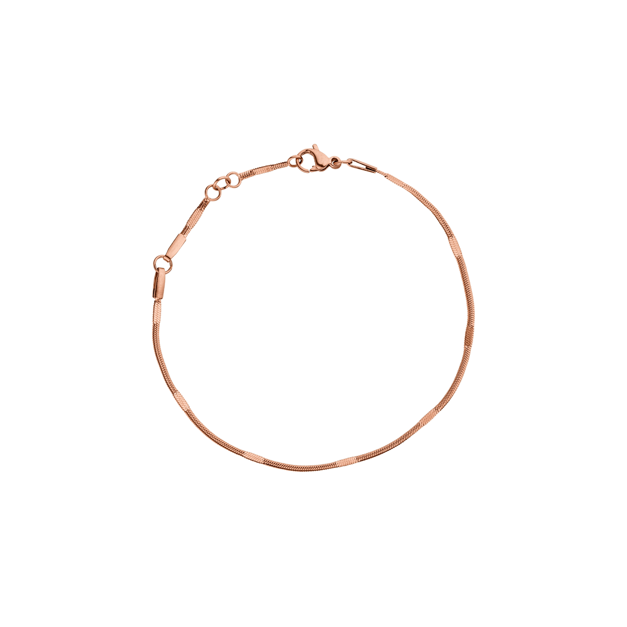 Roségoldenes Kanani Armband von PURELEI mit feiner Struktur, verstellbar, elegant und feminin für besondere Anlässe.