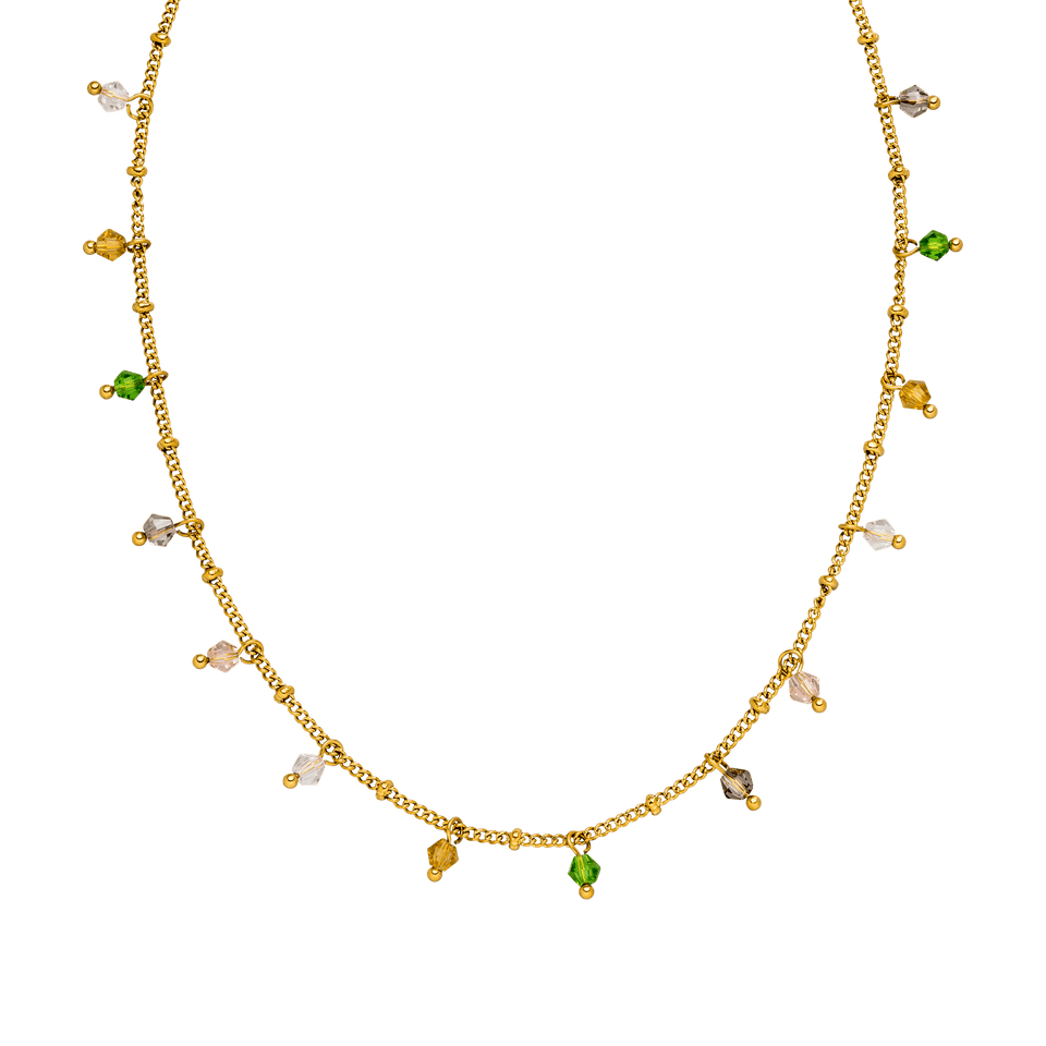 Boho Kette von PURELEI, filigran, 18K vergoldet, bunte Glasperlen, sommerlich, elegant und feminin.