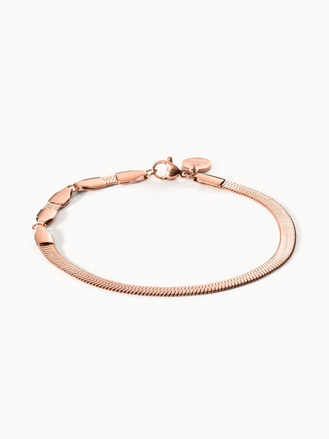 Roségoldenes I'lalo Armband aus Edelstahl mit Schlangendesign, elegant und vielseitig – pure femininer Island-Spirit von PURELEI.