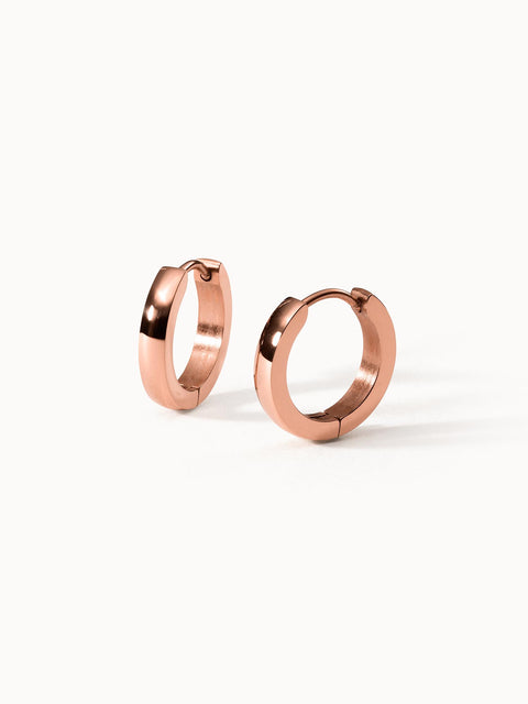 PURELEI Ike Ohrringe aus roségoldenem Edelstahl, minimalistische Creolen mit cleanem, elegantem Design