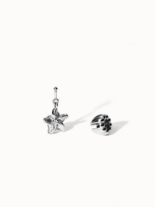 PURELEI Lei Wachsblumen Charm aus silbernem Edelstahl mit filigraner Blüte, elegant und vielseitig kombinierbar.