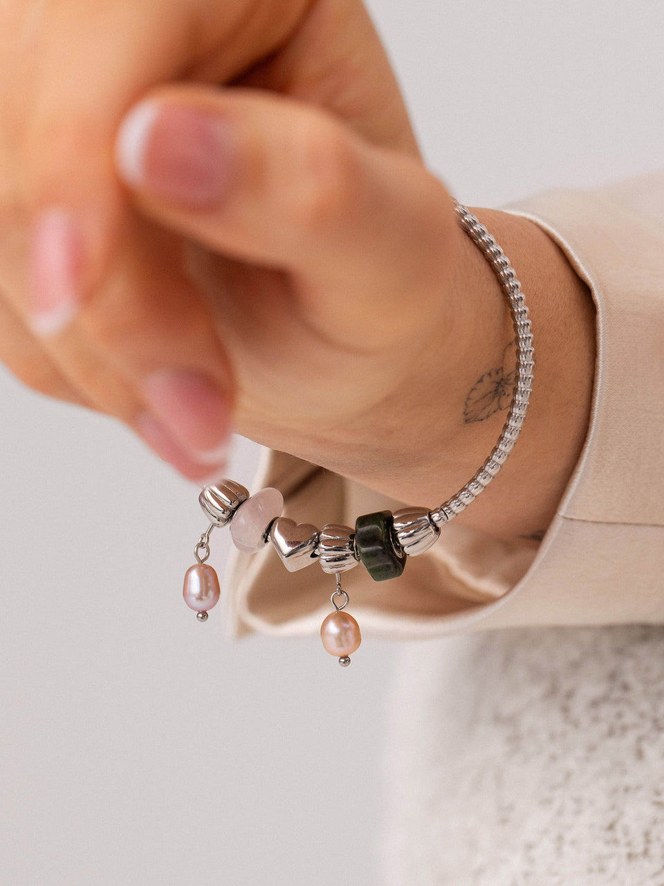 LEI Jade Flower Charm