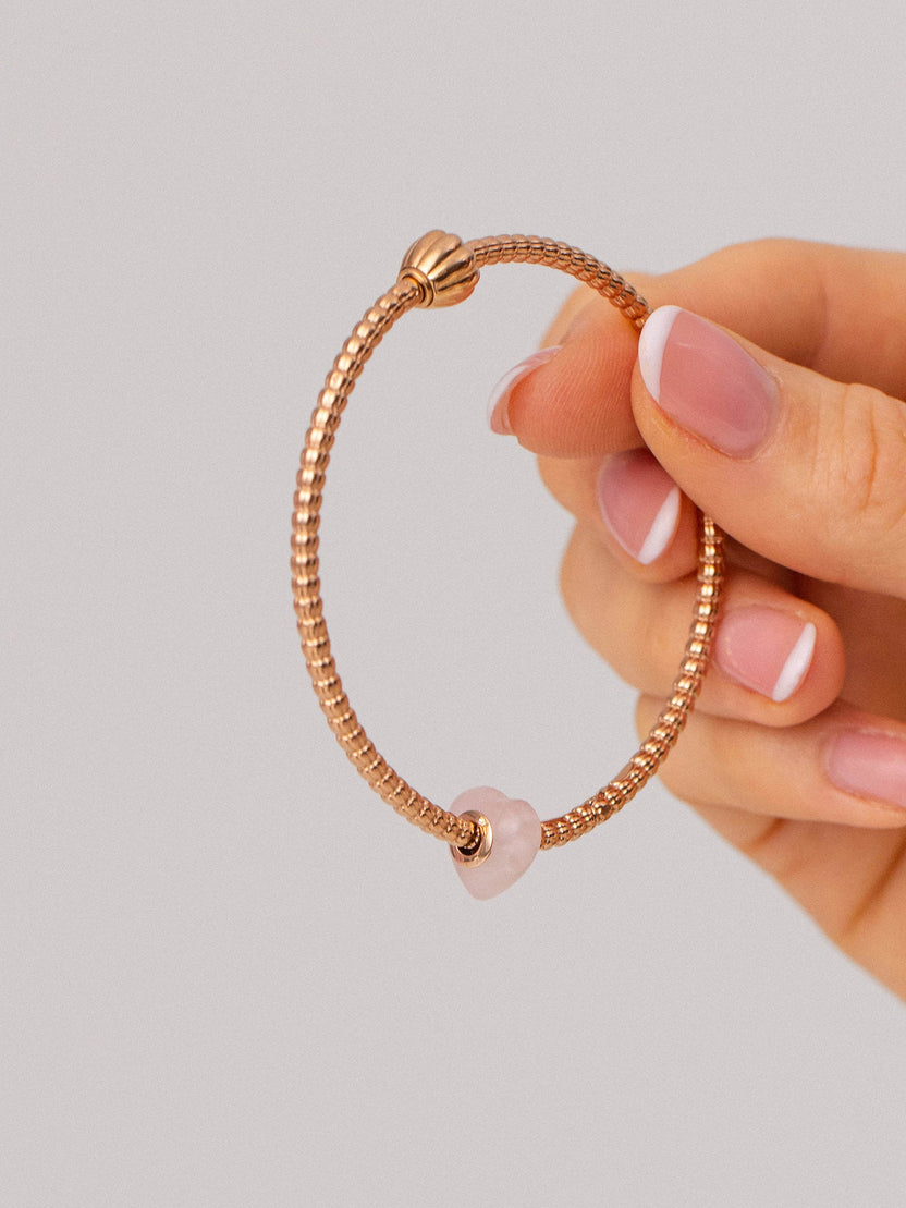LEI Rosequarz Heart Charm