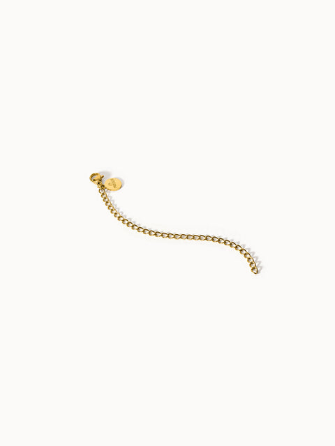 PURELEI Extender Universal Kette Lang, vergoldet, fein geschwungene Gliederkette, pur und elegant auf hellem Hintergrund