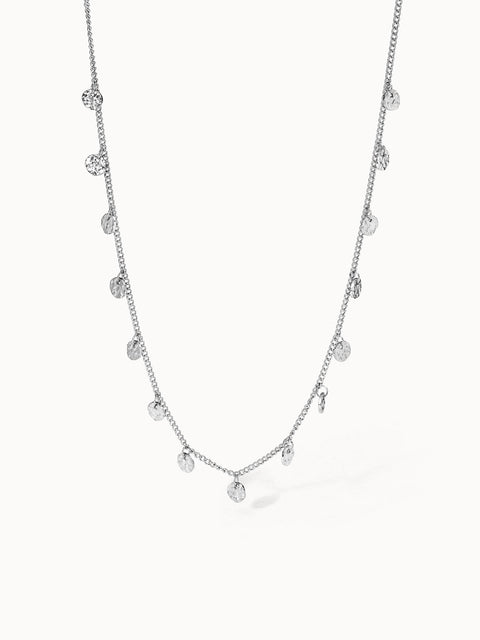 PURELEI Malihini Kette in Silber mit geprägten Coins, zart und elegant für vielseitiges Layering.
