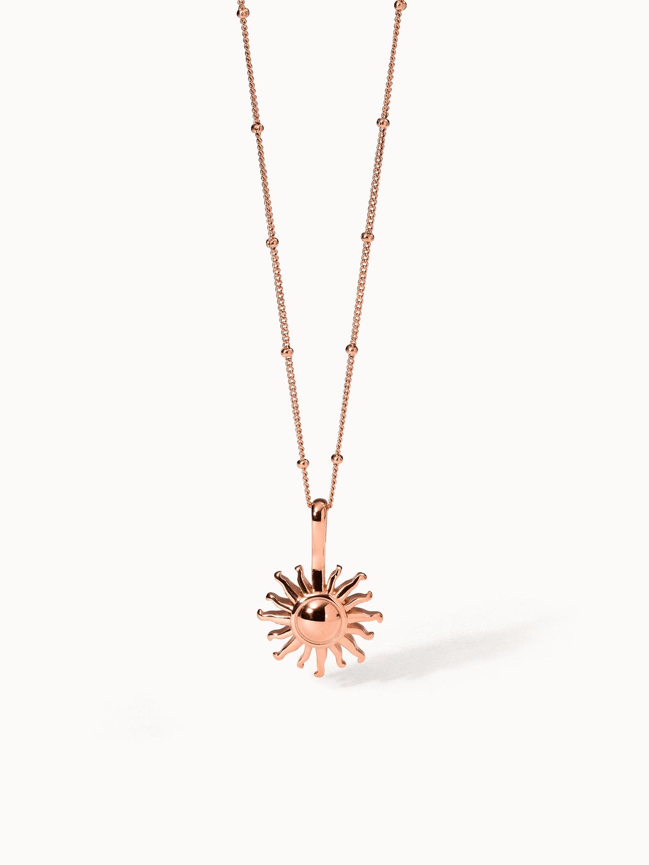 PURELEI Sun Kette in roségoldener Edelstahl-Optik mit Sonnenanhänger, filigran und elegant, pure Lebensfreude.