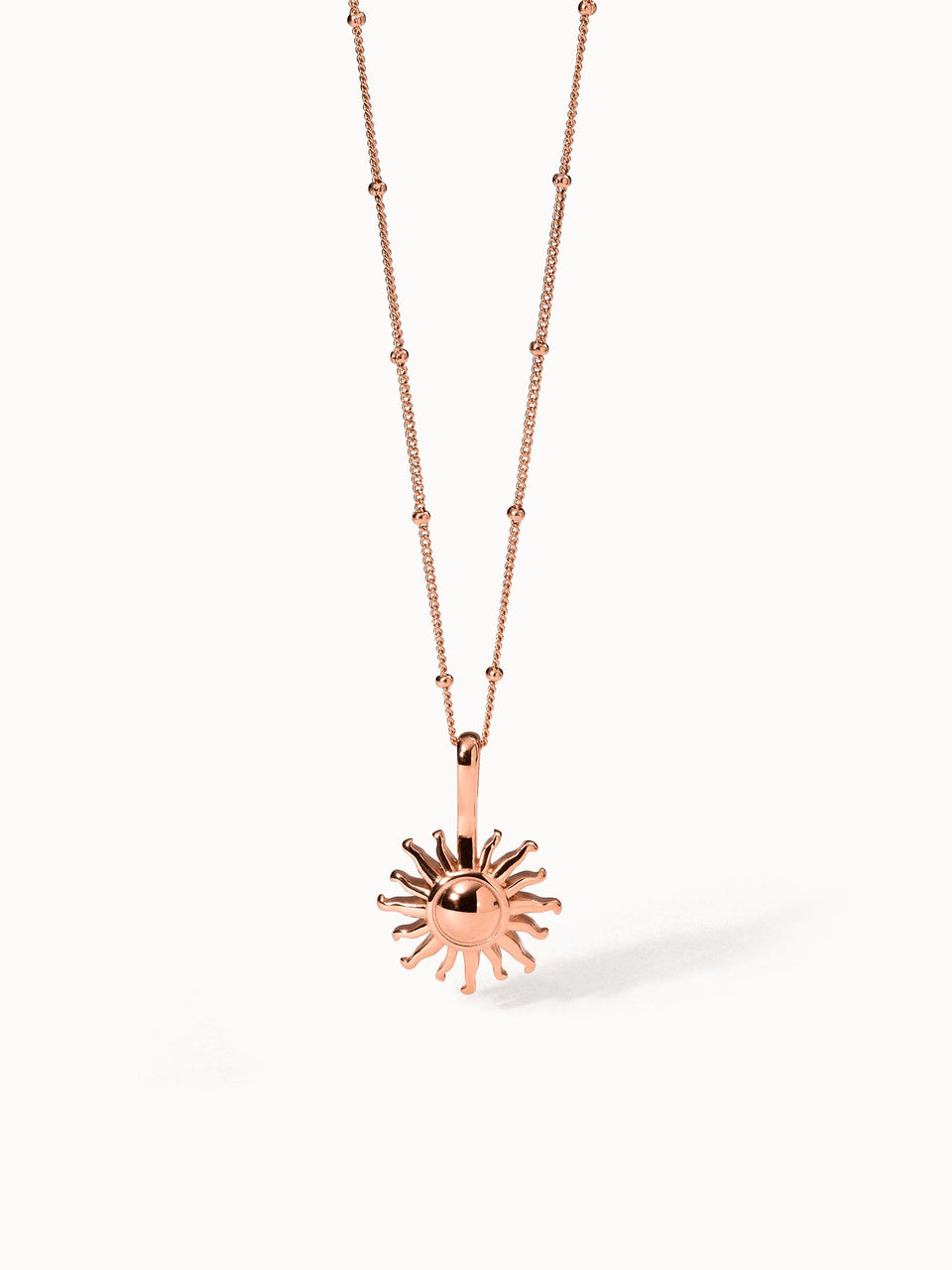 PURELEI Sun Kette in roségoldener Edelstahl-Optik mit Sonnenanhänger, filigran und elegant, pure Lebensfreude.