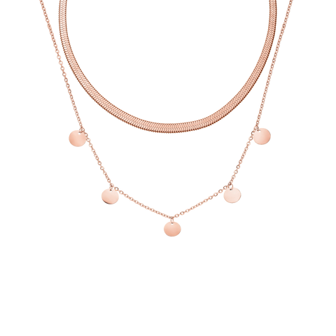 Roségoldene Kette mit runden Anhängern von PURELEI, elegant und feminin.