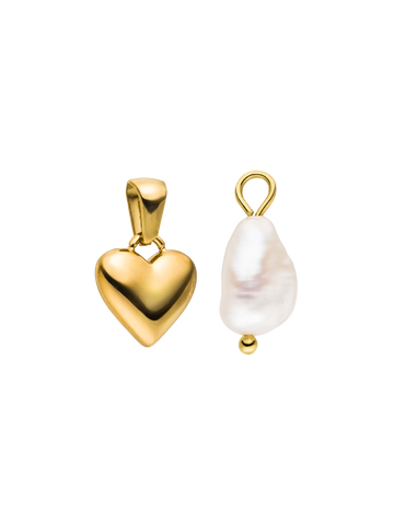 Pearl and Heart Charm Set