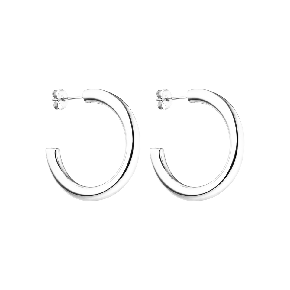 PURELEI Kumu O Creolen aus nickelfreiem Silber, 30 mm, minimalistisch und zeitlos für jeden Look.
