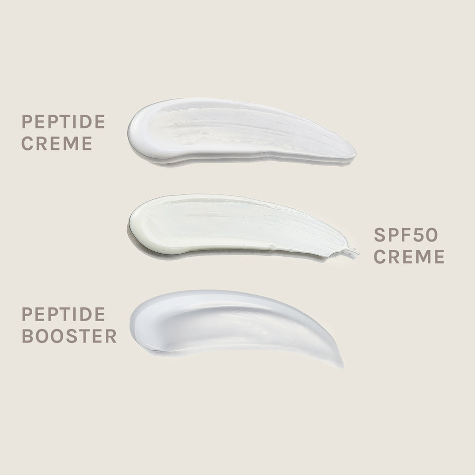 SPF50 Daily Protect Cream von PURELEI, leichte, feuchtigkeitsspendende Textur für strahlend gepflegte Haut.