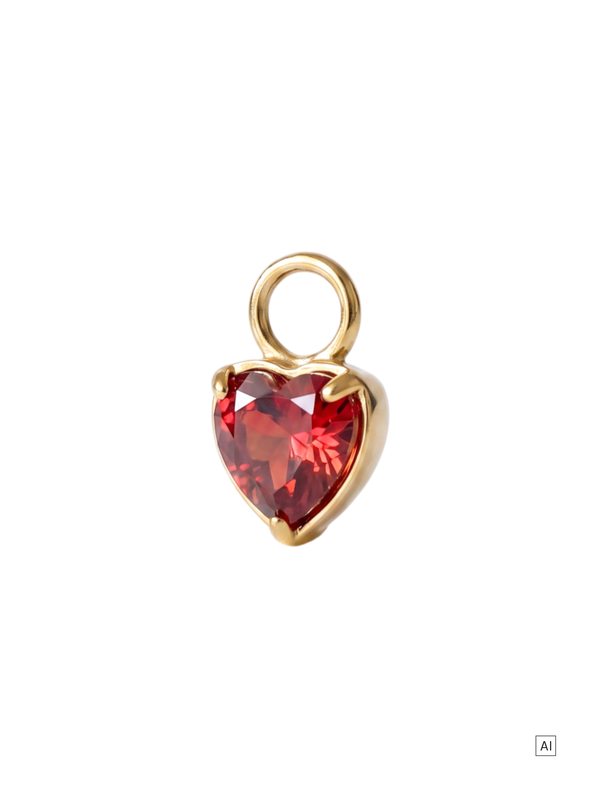 Red Heart Ohrring-Charm