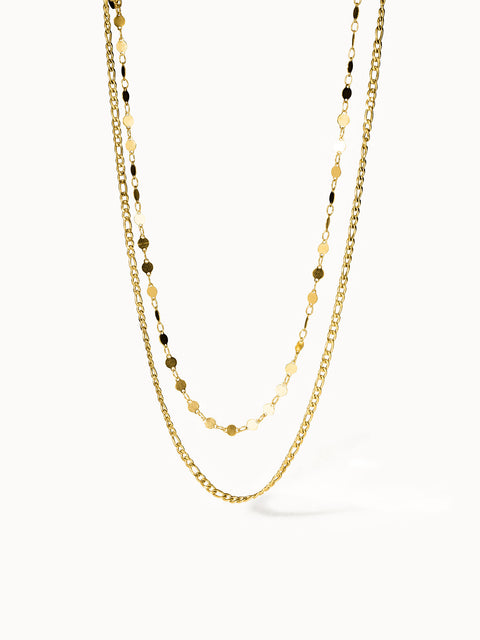 Basic Ketten Set von PURELEI, 18K vergoldet, minimalistische Layering-Ketten mit warmem, elegantem Island-Spirit.