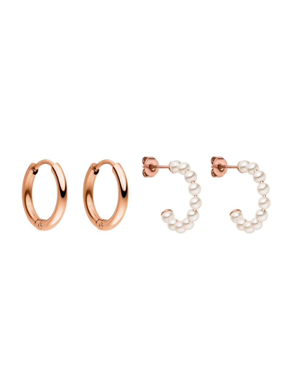 Pearl And Hoop Ohrring Set