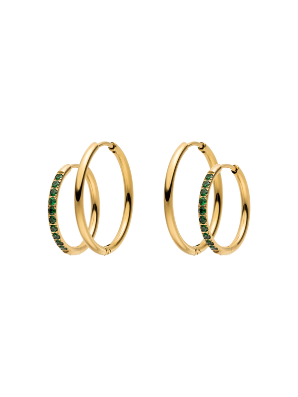 Ohrringe Set Glitter Green
