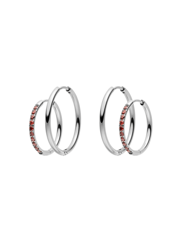 Ohrringe Set Glitter Red