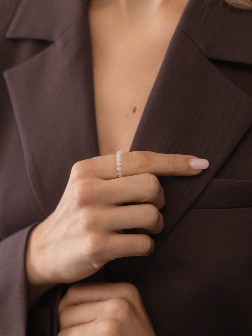 Rose Quartz Anxiety Ring