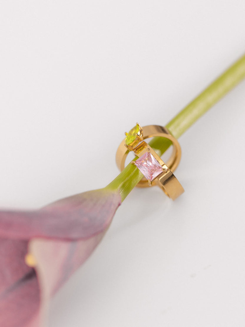 Bold Gem Ring Set